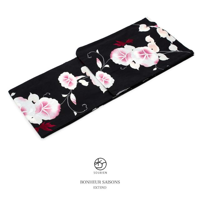 正規店仕入れの 浴衣 レディース Bonheur Saisons ボヌールセゾン 黒 ブラック 赤 ピンク 朝顔 アサガオ 花 金魚 ラメ 綿麻 夏祭り 花火大会 女性用 仕立 Sale 公式 Conetica Com Mx