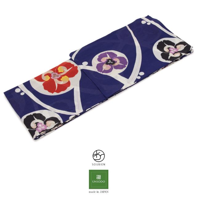 予約販売品 レディース浴衣 ブランド 芸艸堂 Unsodo 紺色 ネイビー 白 ホワイト 洋花 露芝紋様 綿 紅梅織り 夏祭り 花火大会 女性用 仕立て上がり 日 時間指定不可 Olsonesq Com