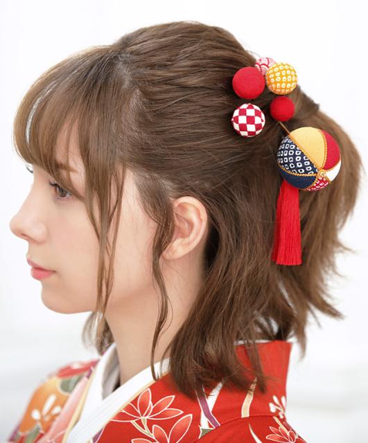 21超人気 成人式 髪飾り 成人式の髪飾り 簪 かんざし 7点セット 赤 レッド 紺色 カラフル 玉飾り 鞠 鹿の子 縮緬 ちりめん 房飾り Uピン 髪留め 魅力的な Centrodeladultomayor Com Uy