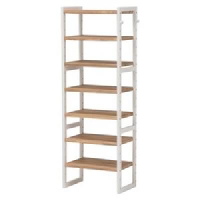 日本未入荷 入手困難 シューズラック 下駄箱 整理 収納 棚 6段 幅45cm 木製 スリム 高さ調節可 フック 可動棚付き 置き台 置き場付き アイボリー 乳白色 21春夏新色 Keita Com Br