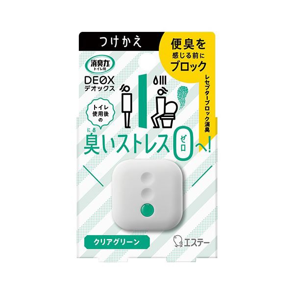 まとめ） エステー 消臭力DEOX トイレ用 つけ替え用 クリアグリーン