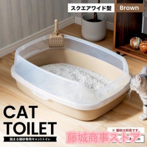 ◆キャットトイレ スクエアワイドＢＲ 猫 トイレ 本体 ネコトイレ 猫用トイレ キャットトイレ しつけ 猫砂 コーナン