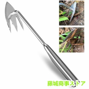 草取り道具 雑草ブラシ 雑草取り器具 全長340mm 草取り 草刈り ステンレス製 片手鍬 草取りグッズ 根こそぎ 便利 コンパクト耕作鍬 除草