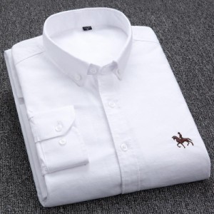 ワイシャツ メンズ 長袖 ビジネスシャツ ポロシャツ ノーアイロン ストレッチ 速乾 伸縮 時短シャツ 形態安定 ボタンダウン ストライプ 