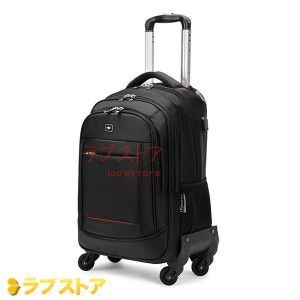 ビジネスリュック4輪18インチブラックキャリーバッグトロリーリュック階段登れ撥水大容量出張旅行かばん3WAYソフト