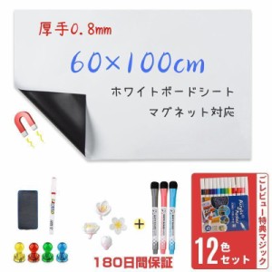 ホワイトボード シート マグネットシート 60X100cm 厚手0.8mm シール お絵かき ボード 弱粘着式 貼って剥がせる マグネット 磁石 対応 カ