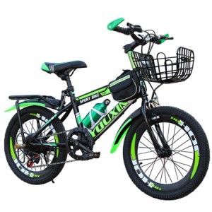 子供用自転車調節可能なシート 18/20/22/24 インチ 男の子女の子 キッズバイクスポーツ カゴ付き 付きキック スタンド ハンド ブレーキ 