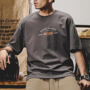 送料無料 tシャツ メンズ 半袖 クルーネック 大きいサイズ アルパカ模様 バックプリント カレッジ ストリート 英文字 ロゴT トップス 通