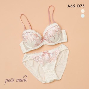 ブラジャー ショーツ セット プチマリー petit marie WHITE チューリップブーケ モールド ABCD