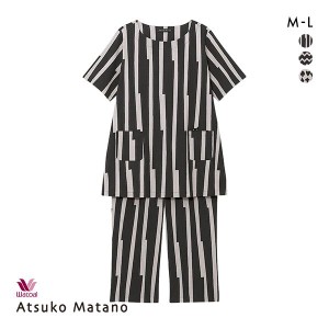 パジャマ 上下セット 綿混 15％OFF 送料無料 ワコール Wacoal マタノ アツコ ATSUKO MATANO トランプ 5分袖8分丈パンツ ML ナイティ 