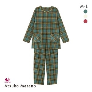 ワコール マタノアツコ くま 長袖 パジャマ 上下セット ルームウェア 白き フリース レディース Wacoal ATSUKO MATANO