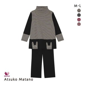 20％OFF【送料無料】 ワコール Wacoal マタノアツコ ATSUKO MATANO 長袖パジャマ上下セット ボーダー うさぎ セットアップ ルームウェア