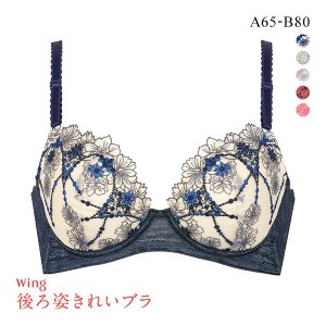 ブラジャー 脇高 20％OFF ワコール Wacoal ウイング Wing 23AW KB2719 後ろ姿きれいブラ AB 3/4カップ 単品