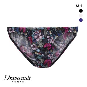 ビキニ ブリーフ グレイブボールトGravevault WILD FLOWERS ビキニ ブリーフ フルバック メンズ 前とじ M L 3051785