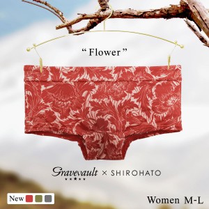 40％OFF グレイブボールト Gravevault×SHIROHATO 別注 限定カラー FLOWER ボーイレングスショーツ M ペア ボクサーパンツ レディース 30