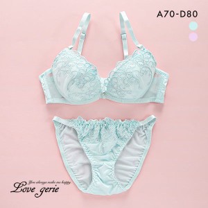 ブラジャー ショーツ セット ブラセット ラブジェリー Love gerie フォンテーヌ ABCD 盛り胸 Wパッド 谷間ブラ バストアップ セット