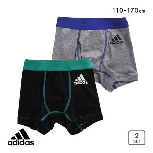 20％OFF【メール便(30)】 アディダス adidas ボクサーパンツ 2枚組 キッズ ジュニア 男の子 前あき 身生地綿100%