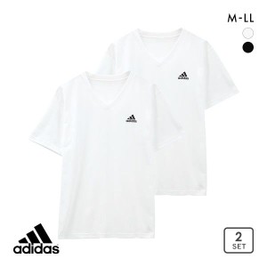 20％OFF アディダス adidas 2P Vネック 半袖 Tシャツ 2枚組 メンズ スポーツ 吸汗速乾