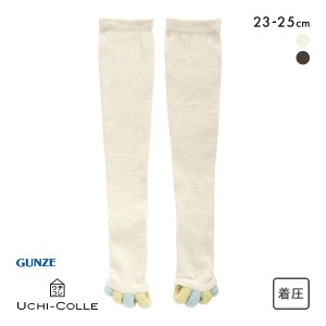 10％OFF グンゼ GUNZE ウチコレ UCHI-COLLE ルームハイソックス つま先なし 足指解放タイプ 着圧ソックス レディース 23-25cm