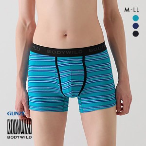 ボクサー パンツ メンズ 20％OFF メール便(15) グンゼ GUNZE ボディワイルド BODY WILD 綿混 ボーダー 前開き