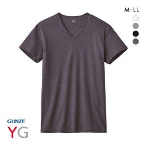 20％OFF【メール便(25)】【送料無料】 グンゼ GUNZE ワイジー YG ネクストラ NextRA+ WARM∞DEO Vネック Tシャツ メンズ 半袖 綿100％ 発