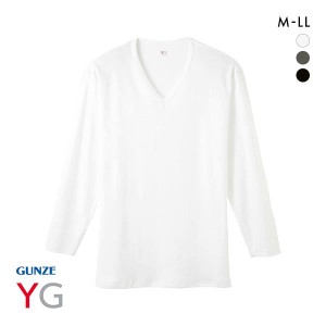 20％OFF【メール便(30)】 グンゼ GUNZE ワイジー YG ダブルホット Vネック 9分袖 長袖 シャツ メンズ インナー あったか 保温