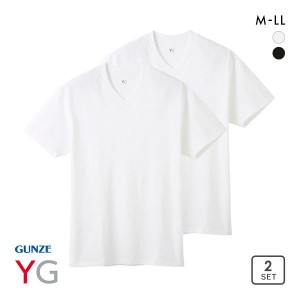 20％OFF グンゼ GUNZE ワイジー YG コットン100% Vネック Tシャツ 2枚組 メンズ インナー 天竺