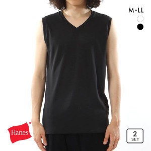 10％OFF ヘインズ Hanes 2P MESH Vネックスリーブレスシャツ 2枚組 メンズ インナー