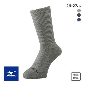 10％OFF【メール便(30)】 ミズノ MIZUNO ドライベクター 薄手パイルソックス クルー丈 靴下 メンズ 吸湿速乾 抗菌防臭 ムレ ニオイ