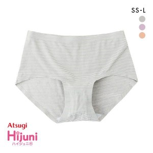 【メール便(5)】 アツギ ATSUGI ハイジュニ Hijuni 透けにくい ボーダー柄 ショーツ パンツ 綿混 ひびきにくい ジュニア 女の子 単品