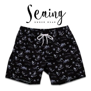 54％OFF【メール便(30)】 シーング Seaing ALOHA SHORTS 水着 トランクス メンズ ボードショーツ スイムウェア ハーフパンツ サーフパン