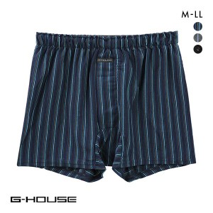 トランクス ストライプ メンズ 前開き 20％OFF メール便(20) ジーハウス G-HOUSE ハンモックサポーター ニット 天竺 M L LL