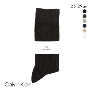 【メール便(10)】 カルバンクライン CalvinKlein ワンポイントリブソックス 2542100 ロング丈 日本製 綿混 毛混 紳士靴下 メンズソックス