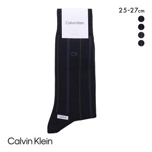 靴下 メンズソックス メール便(6) カルバン・クライン Calvin Klein Dress ライン柄 ビジネス 抗菌防臭 ドレス クルー丈 紳士靴下