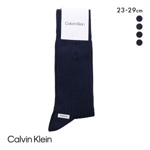 【メール便(6)】 カルバン・クライン Calvin Klein Dress リブ ckロゴ メンズソックス ビジネス 抗菌防臭 ドレス クルー丈 紳士靴下