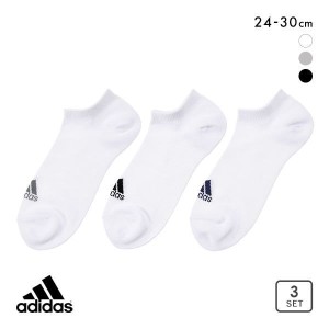 3足組 メンズ 靴下 10％OFF アディダス adidas スニーカー丈 ソックス 消臭無地