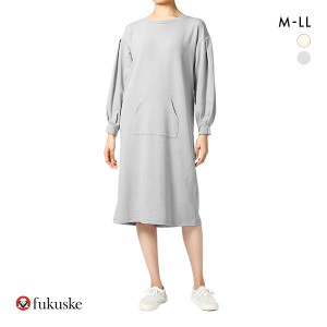 ルームウェア パジャマ ワンピース 10％OFF 福助 Fukuske ストレッチミニ裏毛素材  レディース