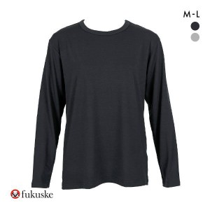 長袖 20％OFF 福助 Fukuske レーヨン ベア天 Ｔシャツ ルームウェア パジャマ