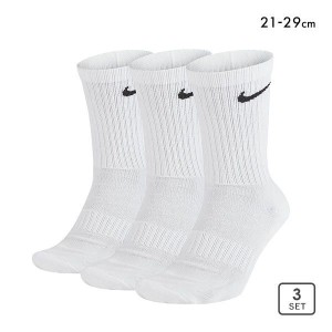 3足組 セット 靴下 レディース メンズ 夏用 10％OFF ナイキ NIKE エブリデイ クッション クルー丈 ソックス  SX7664 21-23cm 23-25cm 25-