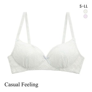 ブラジャー ノンワイヤー カジュアルフィーリング Casual Feeling ラッセルレース リラクシングブラ ワイヤレスブラ 単品