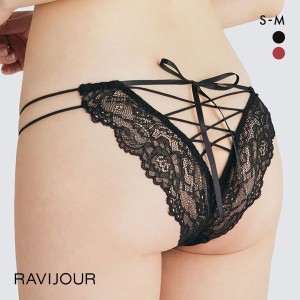 ショーツ レディース パンツ 下着 女性 メール便(7) ラヴィジュール RAVIJOUR レーシーコルセット SM バックレース 総レース 透け レース