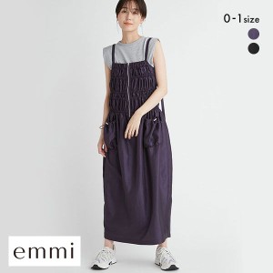 【送料無料】 エミ emmi【emmi atelier】シャーリングワークワンピース