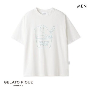ジェラートピケ オム GELATO PIQUE メンズ 【COOL】【HOMME】しろくまワンポイントTシャツ ジェラピケ パジャマ ルームウェア