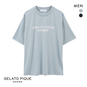 ジェラートピケ オム GELATO PIQUE メンズ 【HOMME】ワンポイントロゴTシャツ ジェラピケ パジャマ ルームウェア