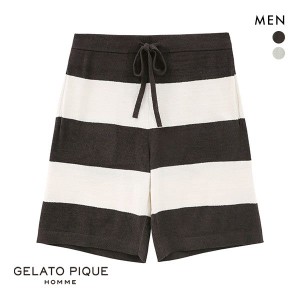 【送料無料】 ジェラートピケ オム GELATO PIQUE メンズ 【HOMME】エアモコ2ボーダーハーフパンツ ジェラピケ パジャマ ルームウェア