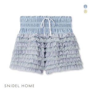 【送料無料】 スナイデルホーム SNIDEL HOME 【SNIDEL HOME × 新木優子】シャーリングウエストチュールショートパンツ パジャマ ルーム