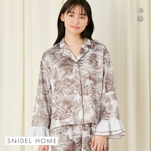 【送料無料】 スナイデルホーム SNIDEL HOME 【WarmSatin】フレアスリーブ開襟シャツ パジャマ ルームウェア