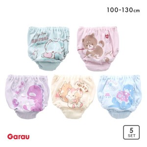 20％OFF【メール便(30)】 ガロー Garau ショーツ キッズ ジュニア 女の子 5枚セット 綿100％ 動物 バック柄 100 110 120 130 トドラー