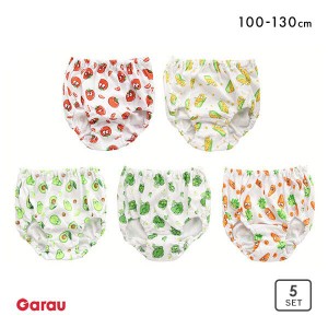 20％OFF【メール便(30)】 ガロー Garau ショーツ キッズ ジュニア 女の子 5枚セット 綿100％ お野菜柄 100 110 120 130