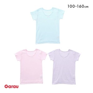 40％OFF ガロー Garau 3分袖 シャツ インナー キッズ ジュニア 女の子 3枚セット 綿混 厚地 100 110 120 130 140 150 160 半袖